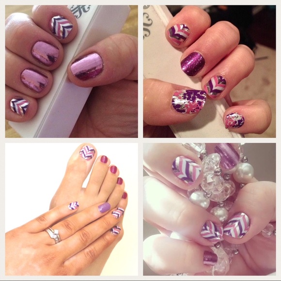 Jamberry nail wrap gala pink purple silver - Picture 2 of 8